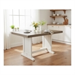 Pemberly Row Rectangular Wood Dining Table in White and Brown