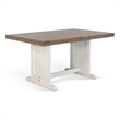 Pemberly Row Rectangular Wood Dining Table in White and Brown