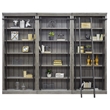 Pemberly Row 5-Adjustable Shelf 3 PC Tall Wood Bookcase - Wall Gray