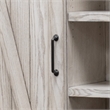 Pemberly Row 8-Shelf Wood Bookcase with Sliding Door in White