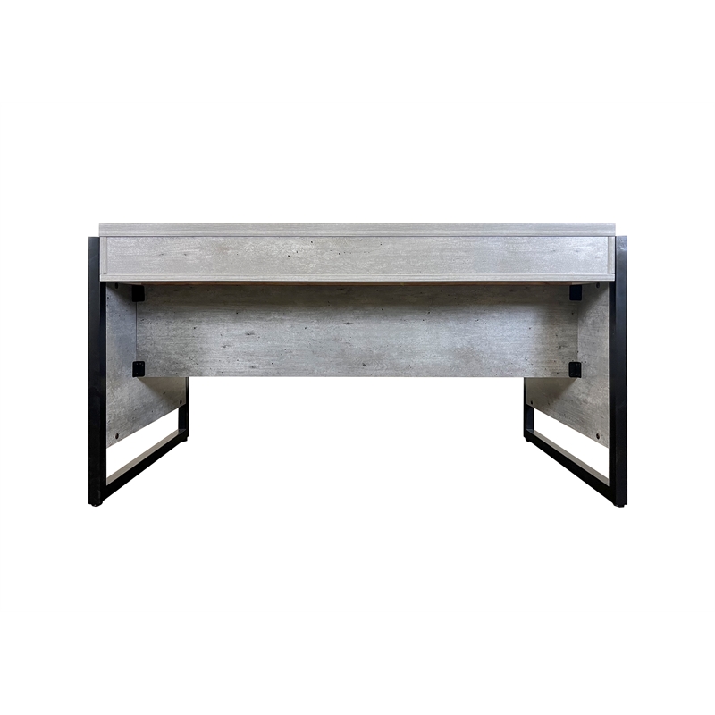 Pemberly Row Wood Laminate Office Writing Desk Office Storage in Concrete Gray