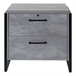 Pemberly Row Wood Lateral Filing Cabinet Drawer Locking Fully Assembled in Gray