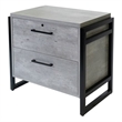 Pemberly Row Wood Lateral Filing Cabinet Drawer Locking Fully Assembled in Gray