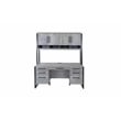 Pemberly Row Wood Laminate Hutch Office Storage Fully Assembled in Gray