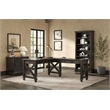 Pemberly Row Wood Open Bookcase Office Shelving Storage Cabinet in Dark Brown