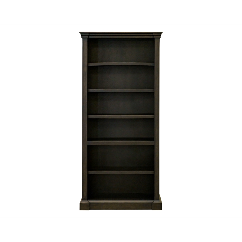 Pemberly Row Wood Open Bookcase Office Shelving Storage Cabinet in Dark Brown
