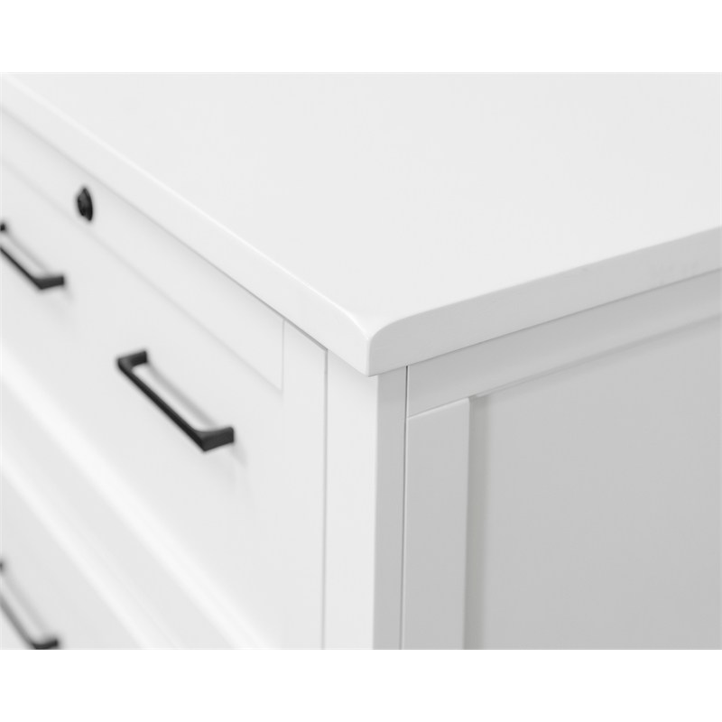 Pemberly Row White Wood Lateral File Office Lateral File Storage Fully Assembled