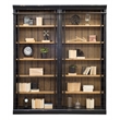 Pemberly Row 8' Black Tall Wood Bookcase Wall With Ladder Aged Office Bookcases