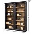 Pemberly Row 8' Black Tall Wood Bookcase Wall With Ladder Aged Office Bookcases