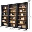 Pemberly Row 8' Black Tall Wood Bookcase Wall With Ladder Aged Office Bookcases