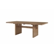 Pemberly Row Coastal Wood Rectangular Kitchen Table with Eight Chairs in Brown