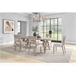 Pemberly Row Farmhouse Rectangular Kitchen Table With Six Chairs in Wood Brown