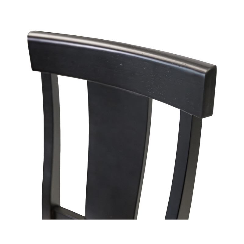 Pemberly Row Wood Kitchen Extension Dining Table and Six Chairs in Black