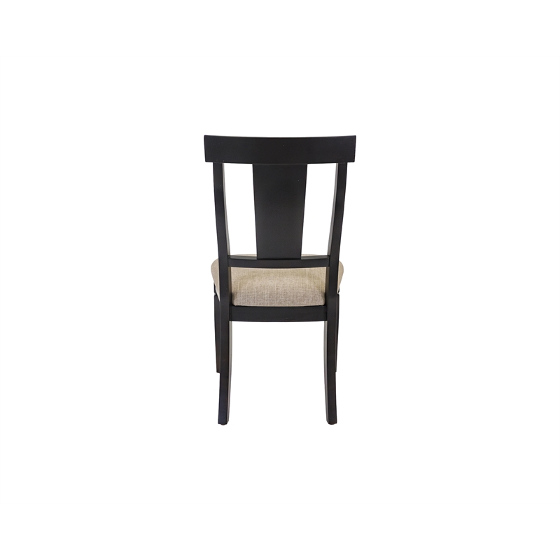 Pemberly Row Wood Kitchen Extension Dining Table and Six Chairs in Black