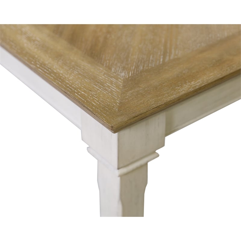 Pemberly Row Wood Kitchen Extension Dining Table and Eight Chairs in White