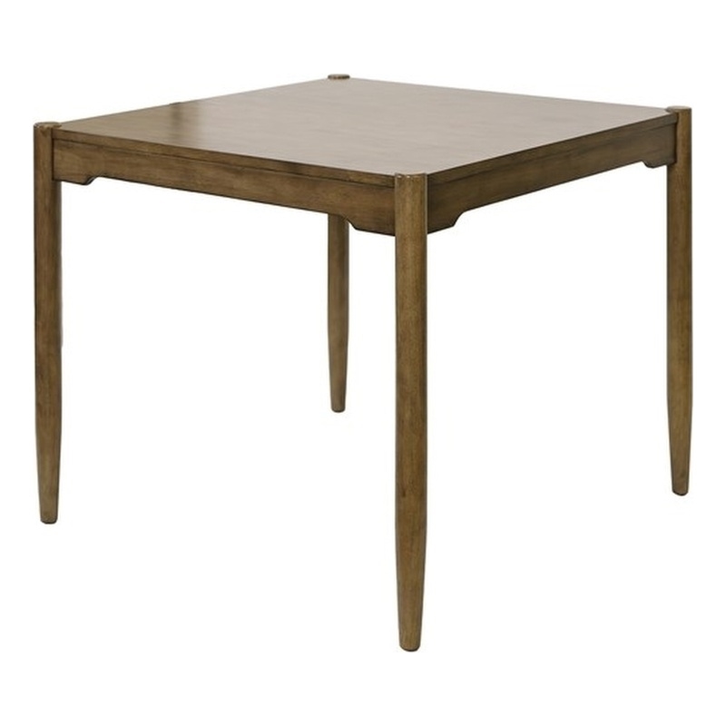 Pemberly Row Wood Counter Height Square Kitchen Table Dining Surface in Brown