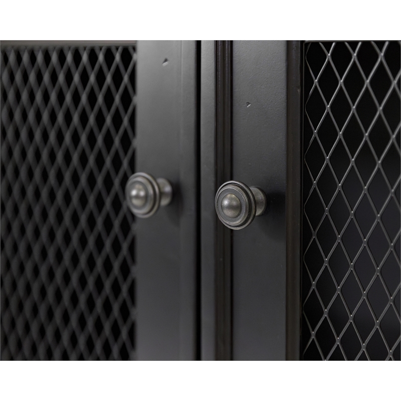 Pemberly Row Wood Sideboard Dining Storage TV Stand Fully Assembled in Black