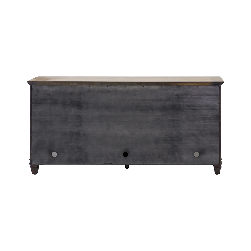 Pemberly Row Wood Sideboard Dining Storage TV Stand Fully Assembled in Black