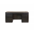 Pemberly Row Double Pedestal Wood Desk Office Writing Table in Brown