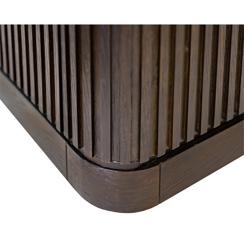 Pemberly Row Double Pedestal Wood Desk Office Writing Table in Brown