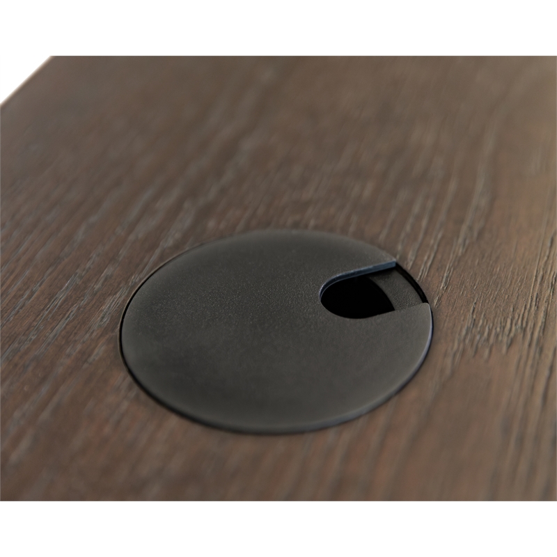 Pemberly Row Double Pedestal Wood Desk Office Writing Table in Brown