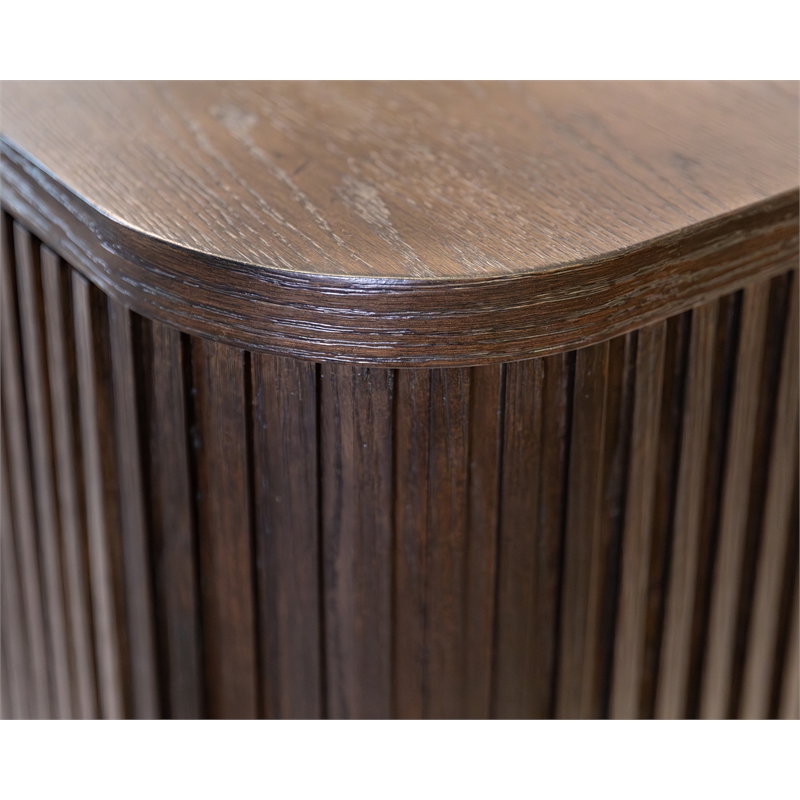 Pemberly Row Wood Dining Sideboard Dining Storage Fully Assembled in Brown