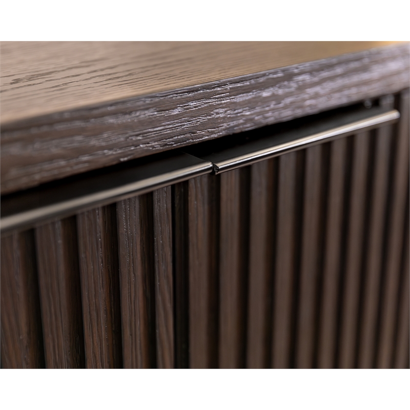 Pemberly Row Wood Dining Sideboard Dining Storage Fully Assembled in Brown