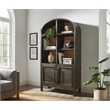Pemberly Row Wood Arched Display Cabinet/Bookcase Fully Assembled in Black
