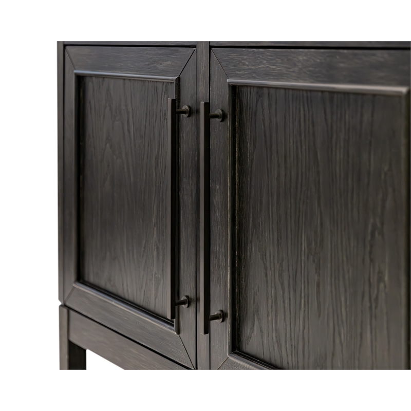 Pemberly Row Wood Arched Display Cabinet/Bookcase Fully Assembled in Black