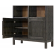 Pemberly Row Wood Arched Display Cabinet/Bookcase Fully Assembled in Black