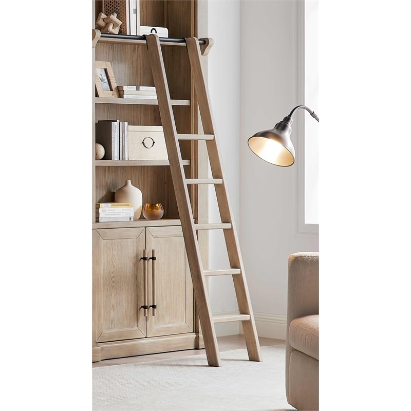 Pemberly Row Traditional Decorative Solid Wood Ladder in Brown