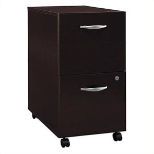Pemberly Row 2-Drawer Mobile File Cabinet in Mocha Cherry - Engineered Wood
