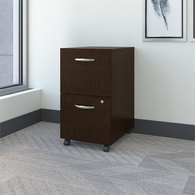 Pemberly Row 2-Drawer Mobile File Cabinet in Mocha Cherry - Engineered Wood