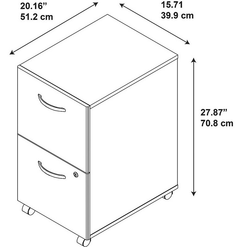 Pemberly Row 2-Drawer Mobile File Cabinet in Mocha Cherry - Engineered Wood