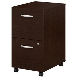 Pemberly Row 2-Drawer Mobile File Cabinet in Mocha Cherry - Engineered Wood