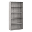 Pemberly Row Tall 5-Shelf Bookcase in Platinum Gray - Engineered Wood