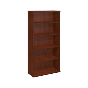Pemberly Row 36&quotW 5-Shelf Bookcase in Hansen Cherry - Engineered Wood