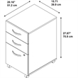 Pemberly Row 3-Drawer Mobile File Cabinet in Mocha Cherry - Engineered Wood