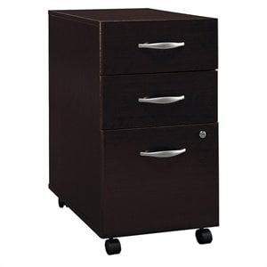 Pemberly Row 3-Drawer Mobile File Cabinet in Mocha Cherry - Engineered Wood