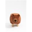 Pemberly Row Modern Fabric Bear Storage Ottoman in Brown/Natural