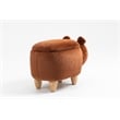 Pemberly Row Modern Fabric Bear Storage Ottoman in Brown/Natural