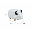 Pemberly Row Farmhouse Harry the Cow Storage Ottoman in White Fur