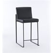 Pemberly Row Contemporary Set of 3 Stackable Barstools in Black
