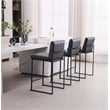 Pemberly Row Contemporary Set of 3 Stackable Barstools in Black