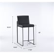 Pemberly Row Contemporary Set of 3 Stackable Barstools in Black