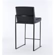 Pemberly Row Contemporary Set of 3 Stackable Barstools in Black