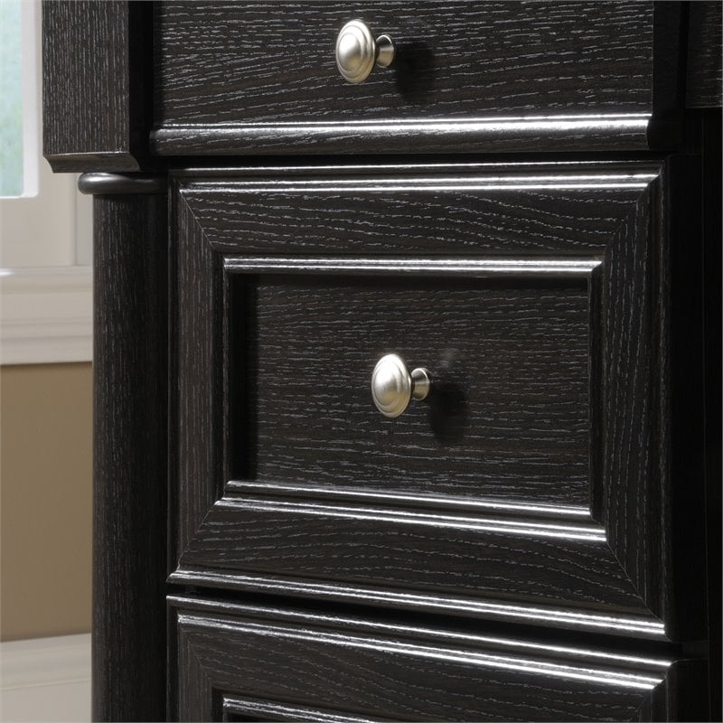 Pemberly Row Engineered Wood Executive Desk in Wind Oak Finish
