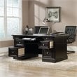 Pemberly Row Engineered Wood Executive Desk in Wind Oak Finish