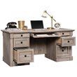 Pemberly Row Engineered Wood Executive Desk in Split Oak Finish