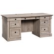 Pemberly Row Engineered Wood Executive Desk in Split Oak Finish